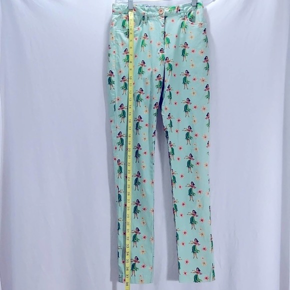 Bondi Party Pants Hula Girl Skinny Ankle Pants Green Size XS - Picture 14 of 16